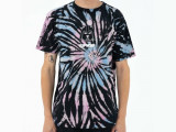 Far Far Away Tee Black. Pink & Blue Spiral Dye 2022 недорого