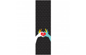 Шкурка для скейтборда Heart Hands Grip Tape Black 9