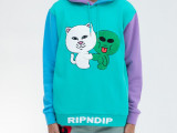 Buddy System Color Block Chenille Patch Art Hoodie Teal. Blue &  недорого